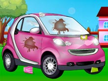 Автомойка розовой машины