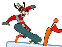 Гуфи на сноуборде