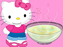 Хелло Китти готовит картофельный суп с луком-пореем