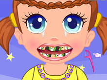 Лечить зубы: Девочка у стоматолога
