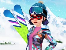 Леди Баг катается на лыжах