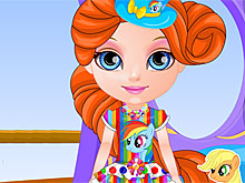 Малышка Барби: Дизайн платья с принтом пони