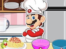Марио готовит лапшу