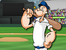 Моряк Папай играет в бейсбол