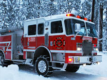 Пожарная машина зимой 2