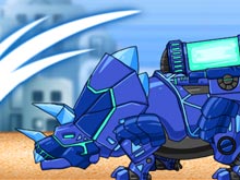 Роботы Динозавры: Голубой Трицератопс