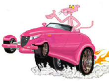 Розовая Пантера на машине