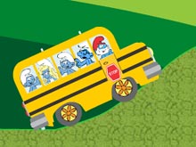 Смурфики на школьном автобусе