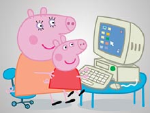 Свинка Пеппа за компьютером