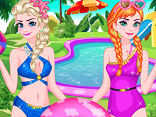 Холодное сердце: Эльза и Анна в бассейне