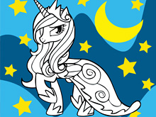 Май литл пони раскраска: Принцесса Луна